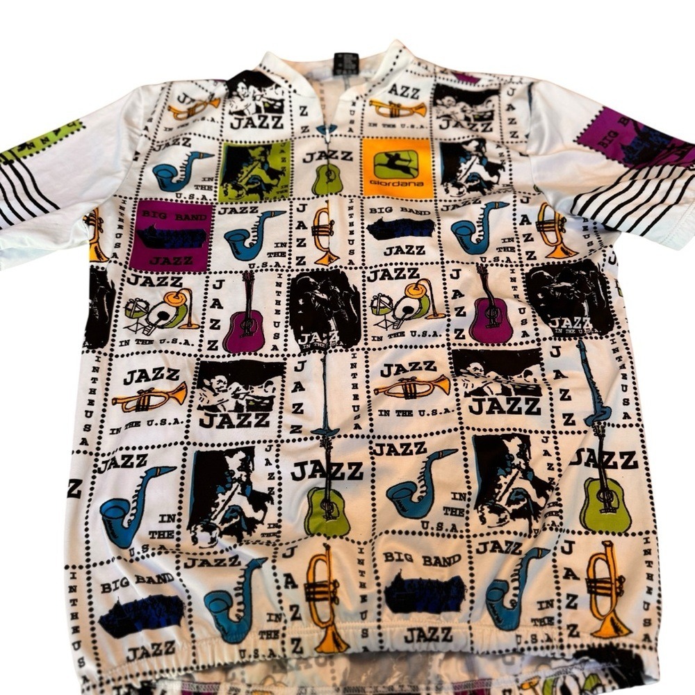 Giordana Jazz Festival Cycling Jersey M Vintage 1996 USA Rare Print COLLECTIBLE - Picture 4 of 9